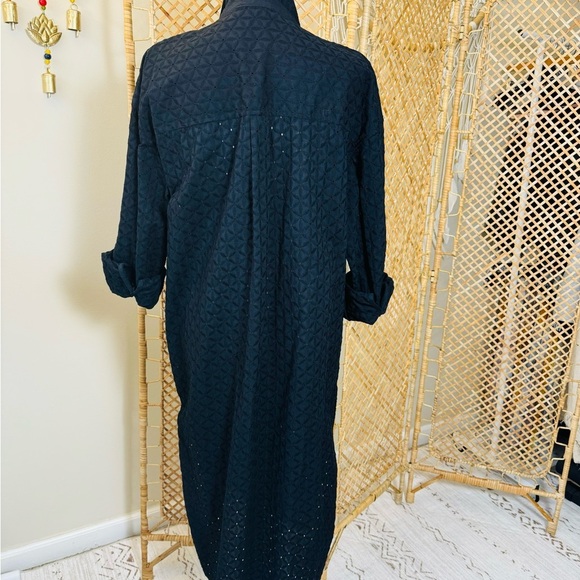 Tommy Hilfiger Eyelet Black Tunic /Dress Blouse - Picture 3 of 13